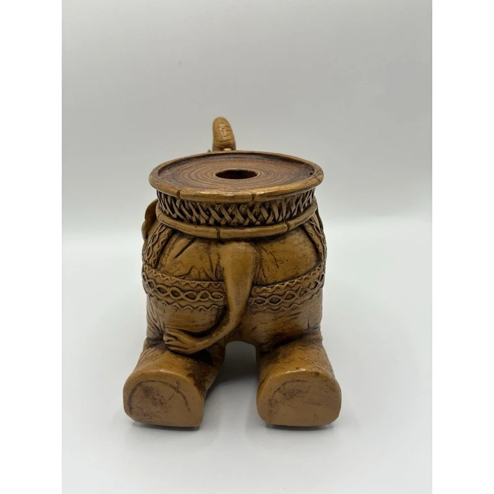 Elephant Pillar Candle Holder Decorative Resin Trunk Up 5